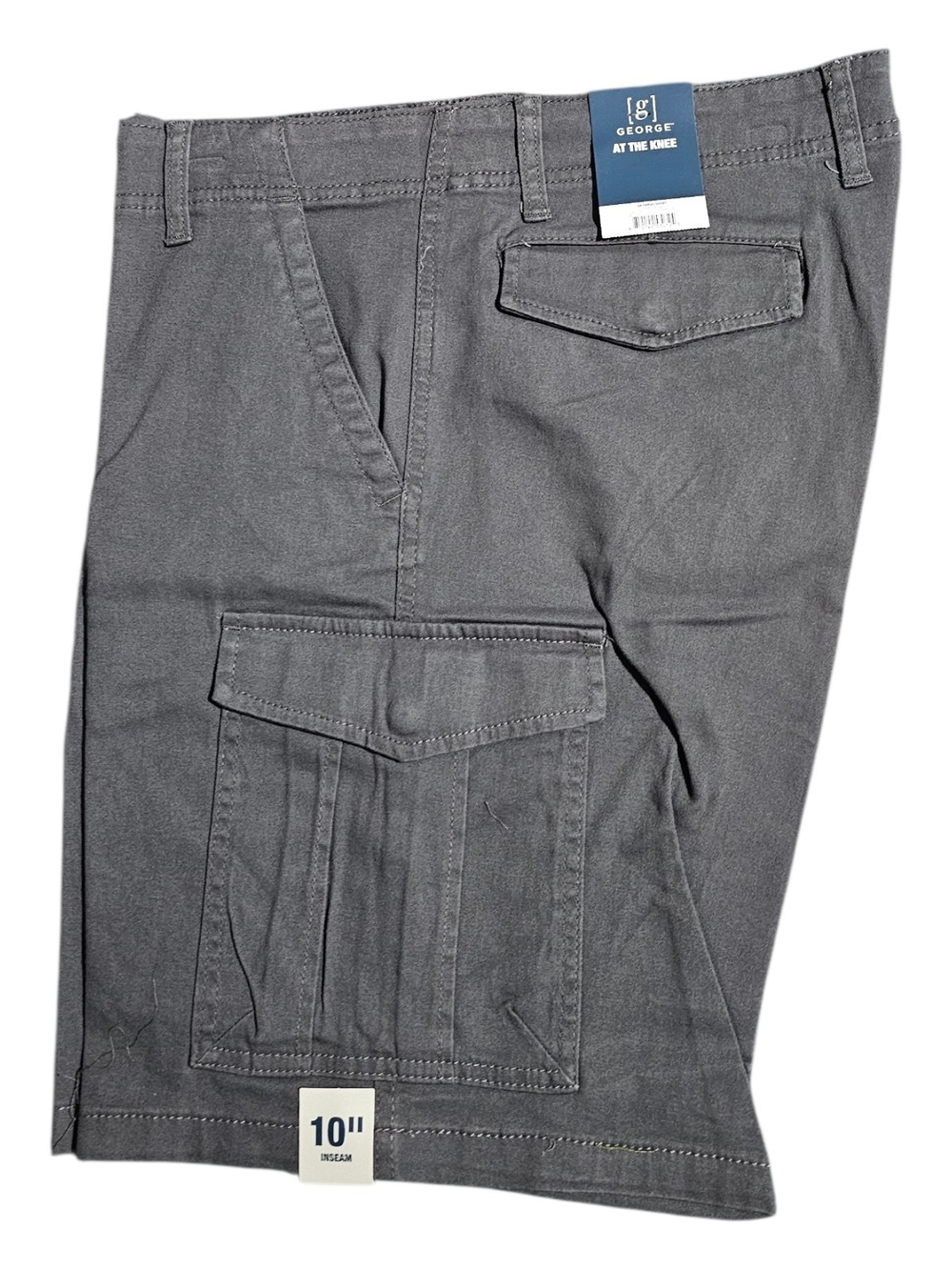 George Men's Gray Cargo Shorts with Flap Pockets